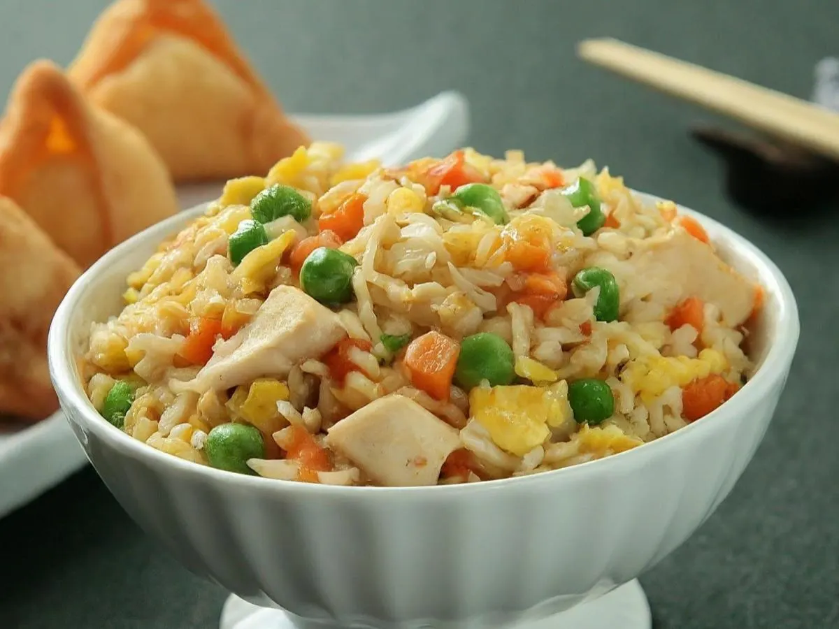Chicken Fried Rice with Crab Rangoons Chicken Fried Rice with Crab Rangoons