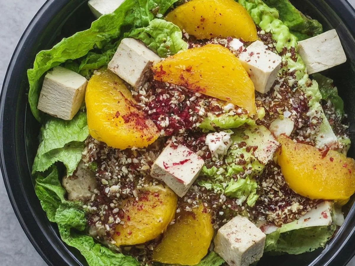 Golden Beet Salad with Tofu Shawarma Boxed Lunch Golden Beet Salad with Tofu Shawarma Boxed Lunch