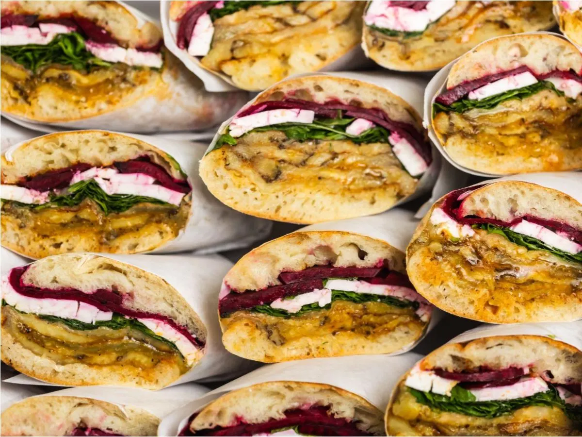 Roasted Eggplant and Pickled Beet Sandwich Platter Roasted Eggplant and Pickled Beet Sandwich Platter