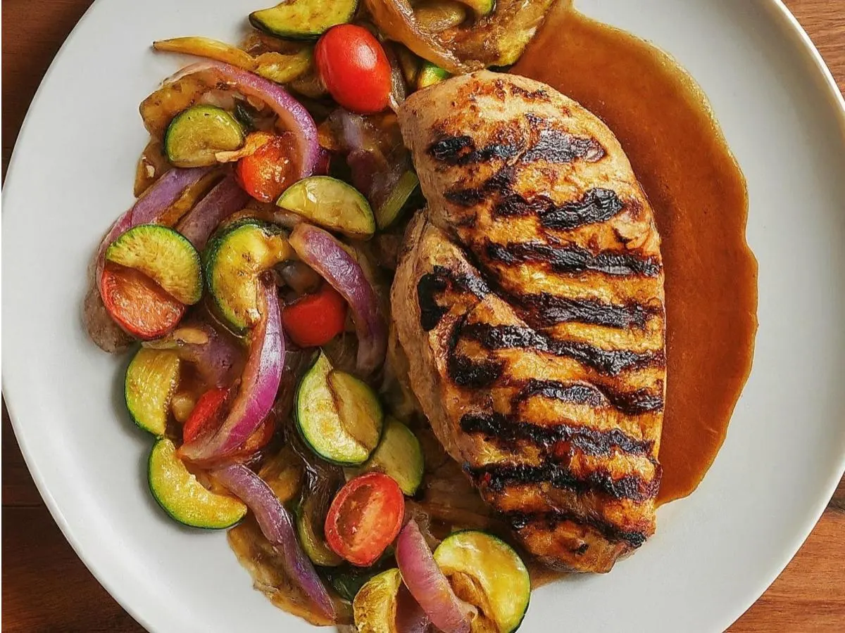 Light Carb Organic Peruvian Grilled Chicken Breast With Stir Fry Vegetables Light Carb Organic Peruvian Grilled Chicken Breast With Stir Fry Vegetables