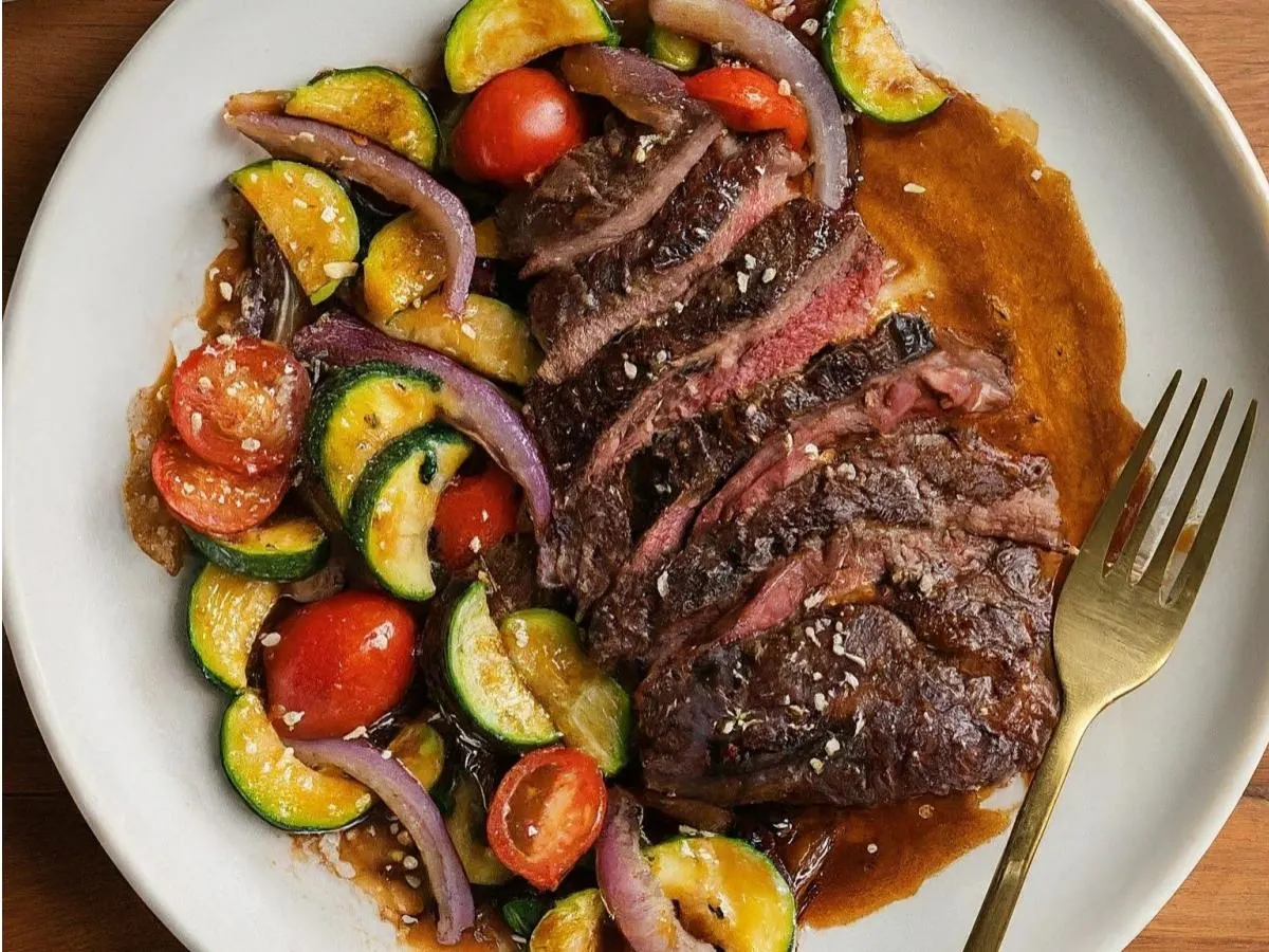 Light Carb New York Churrasco Steak With Stir Fry Vegetables Light Carb New York Churrasco Steak With Stir Fry Vegetables