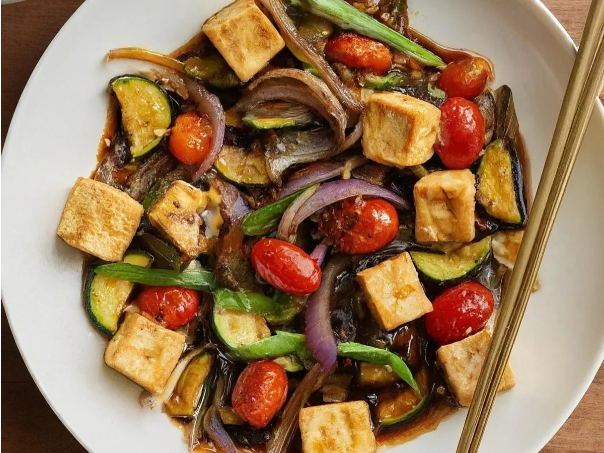 Light Carb Tofu Scallion Stir Fry With Vegetables Light Carb Tofu Scallion Stir Fry With Vegetables