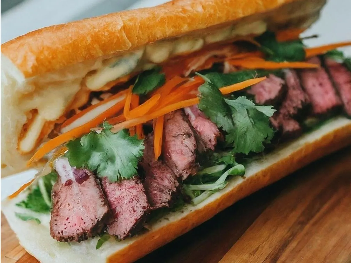 Lemongrass Sliced Steak Banh mi