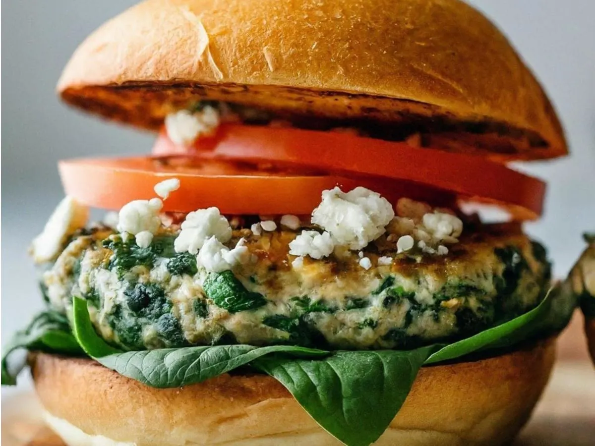 Spinach Feta Turkey Burger Spinach Feta Turkey Burger