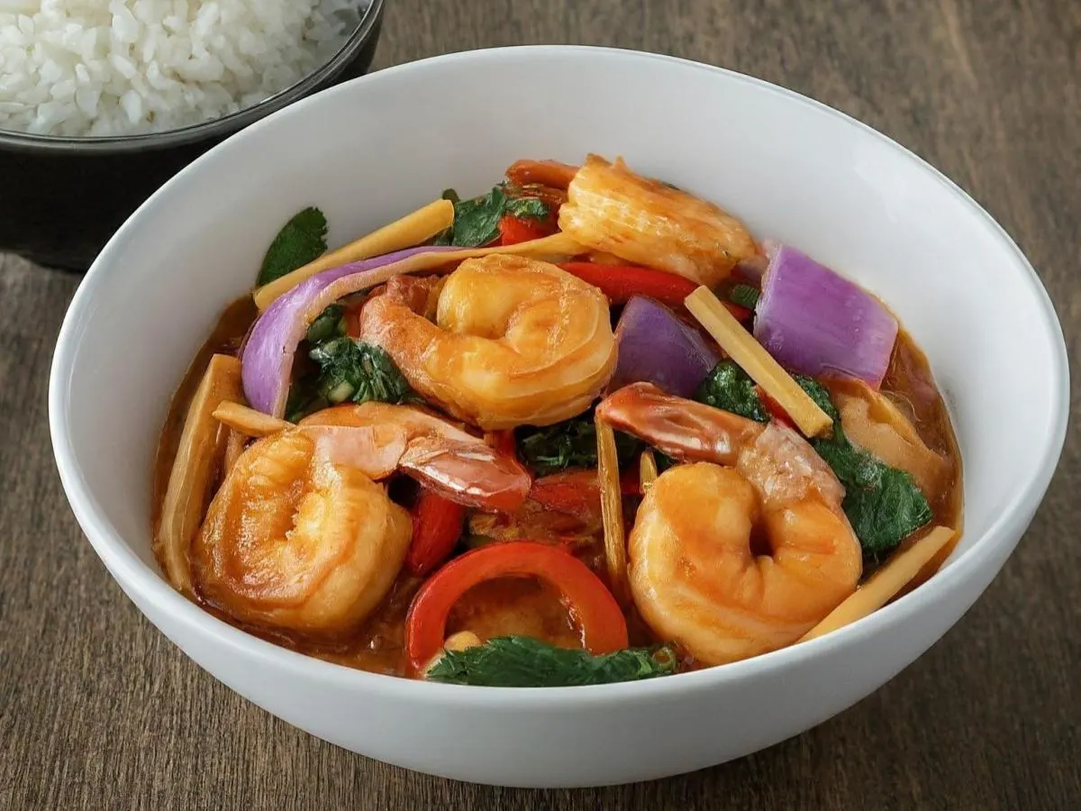 Spicy Basil Shrimp with Rice Spicy Basil Shrimp with Rice