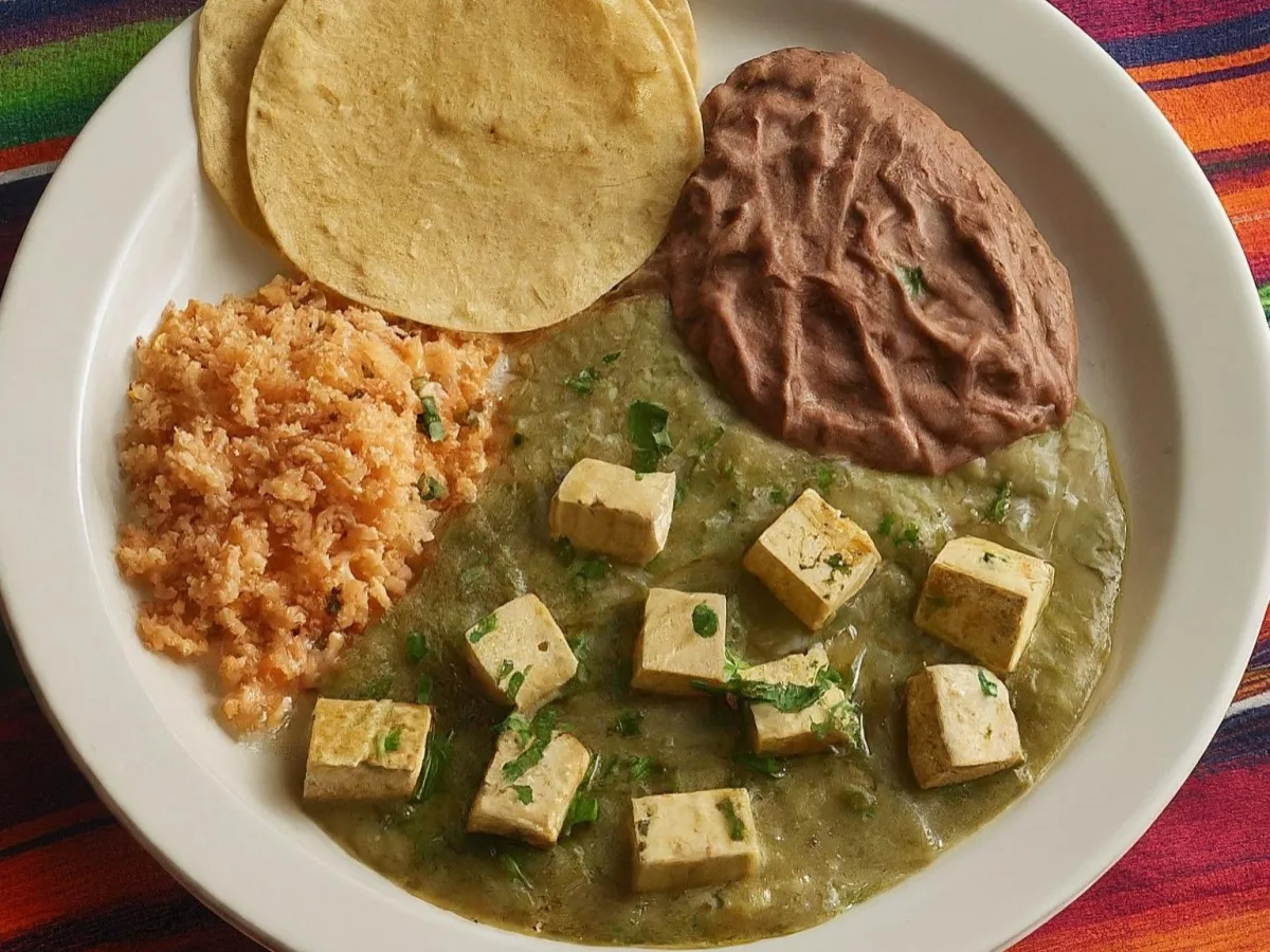 Tofu Chile Verde Plate Tofu Chile Verde Plate