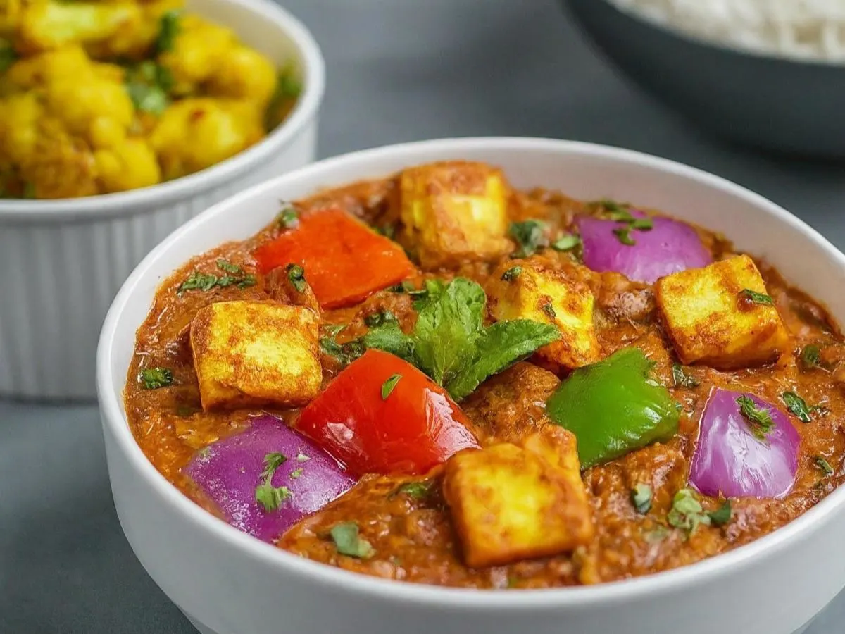 Paneer Kadahi With Basmati Rice and Gobi Aloo Paneer Kadahi With Basmati Rice and Gobi Aloo