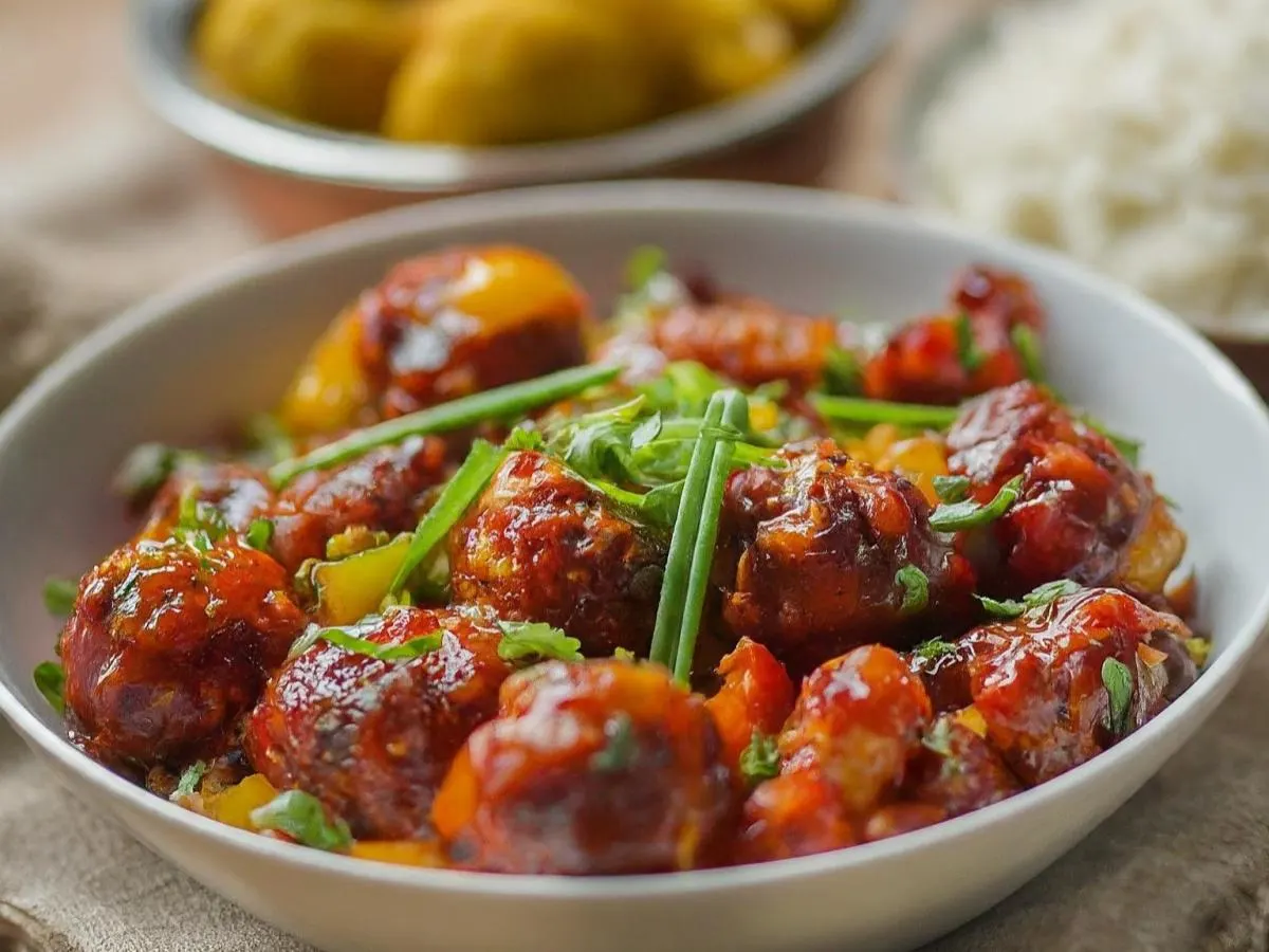 Vegan Gobi Manchurian With Basmati Rice and Gobi Aloo Vegan Gobi Manchurian With Basmati Rice and Gobi Aloo