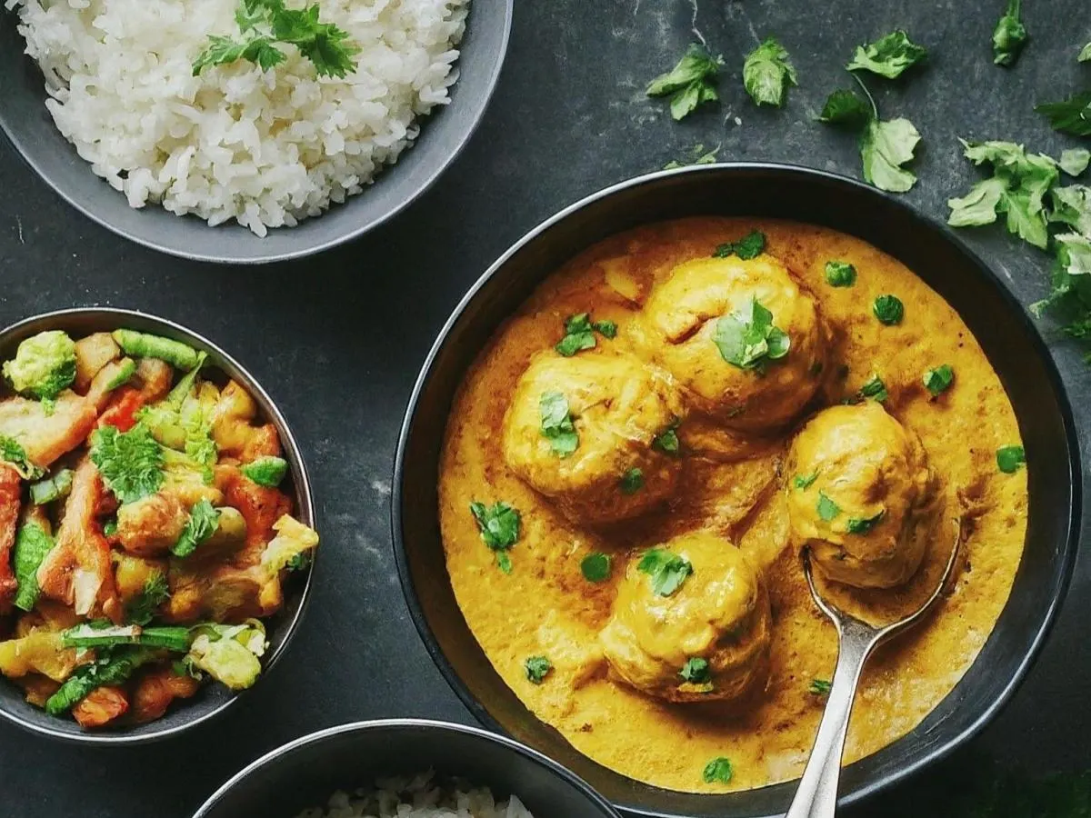 Malai Kofta With Basmati Rice and Mixed Vegetables Malai Kofta With Basmati Rice and Mixed Vegetables