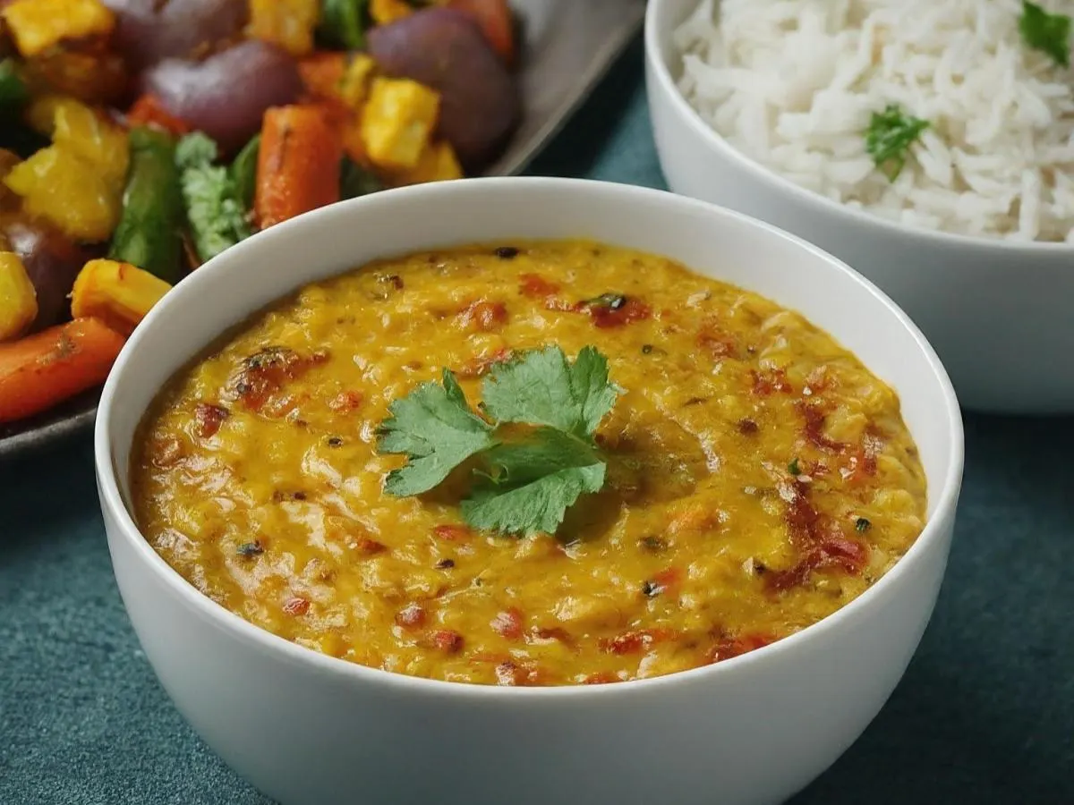 Dal Tadka With Basmati Rice and Mixed Vegetables Dal Tadka With Basmati Rice and Mixed Vegetables