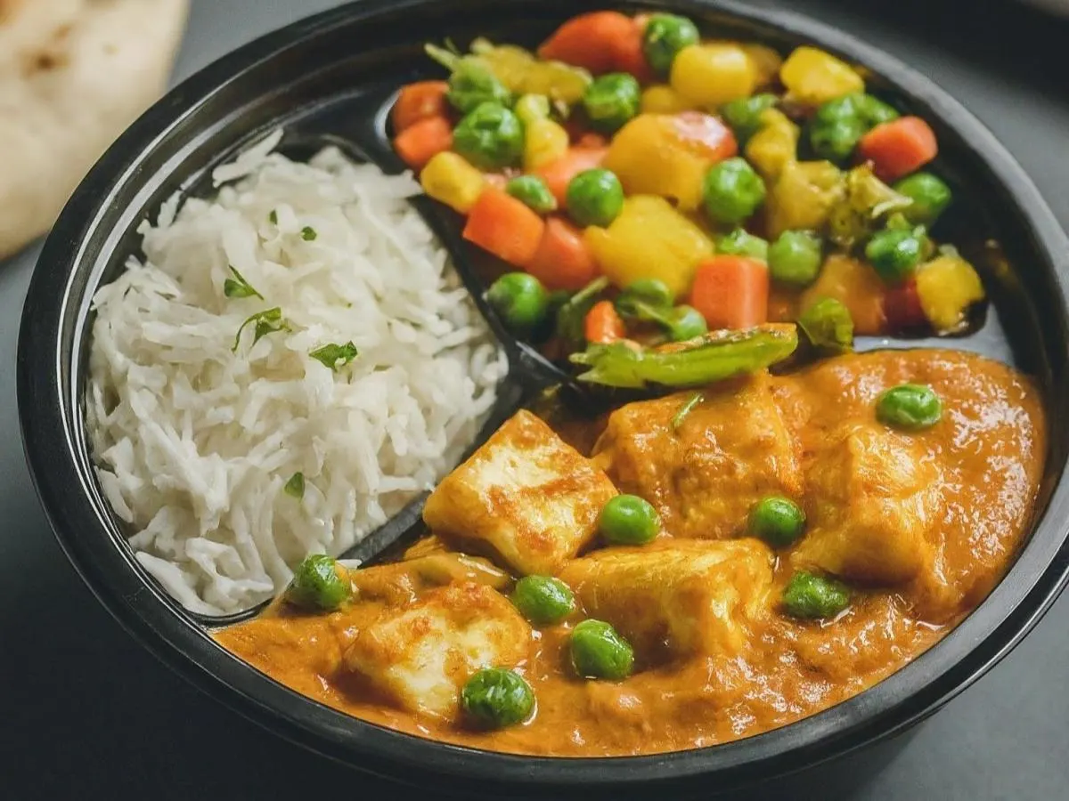 Mutter Paneer With Basmati Rice and Mixed Vegetables Mutter Paneer With Basmati Rice and Mixed Vegetables