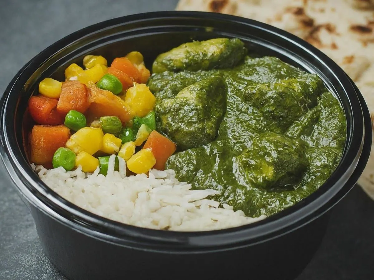 Saag Chicken With Basmati Rice and Mixed Vegetables Saag Chicken With Basmati Rice and Mixed Vegetables