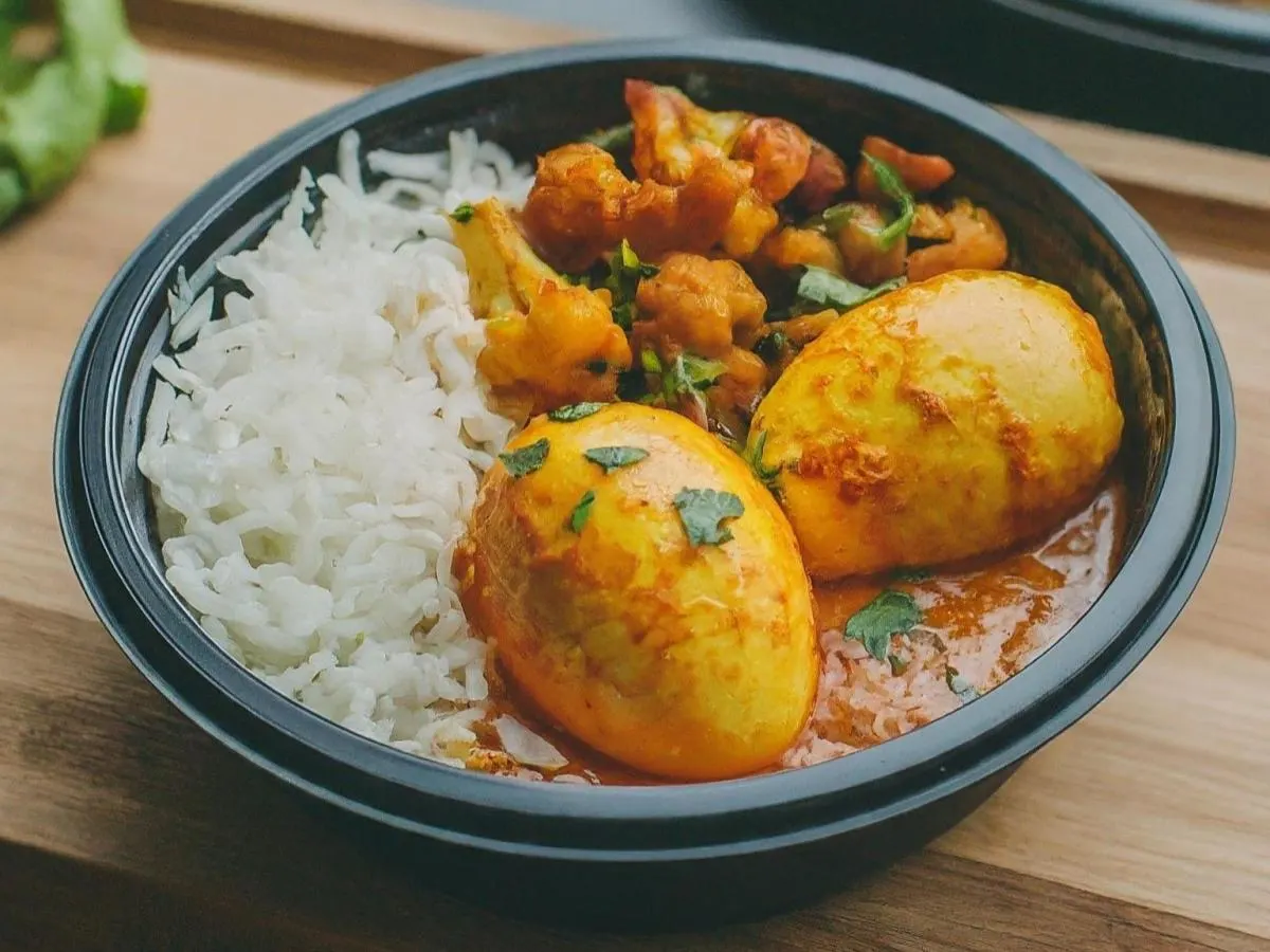 Egg Curry With Basmati Rice and Gobi Aloo Egg Curry With Basmati Rice and Gobi Aloo