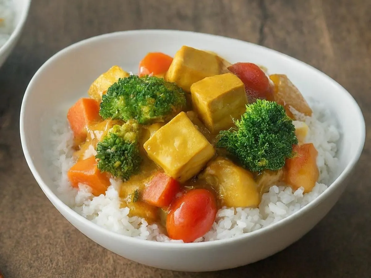 Vegan Curry Vegetables Rice (Dairy Free) Vegan Curry Vegetables Rice (Dairy Free)