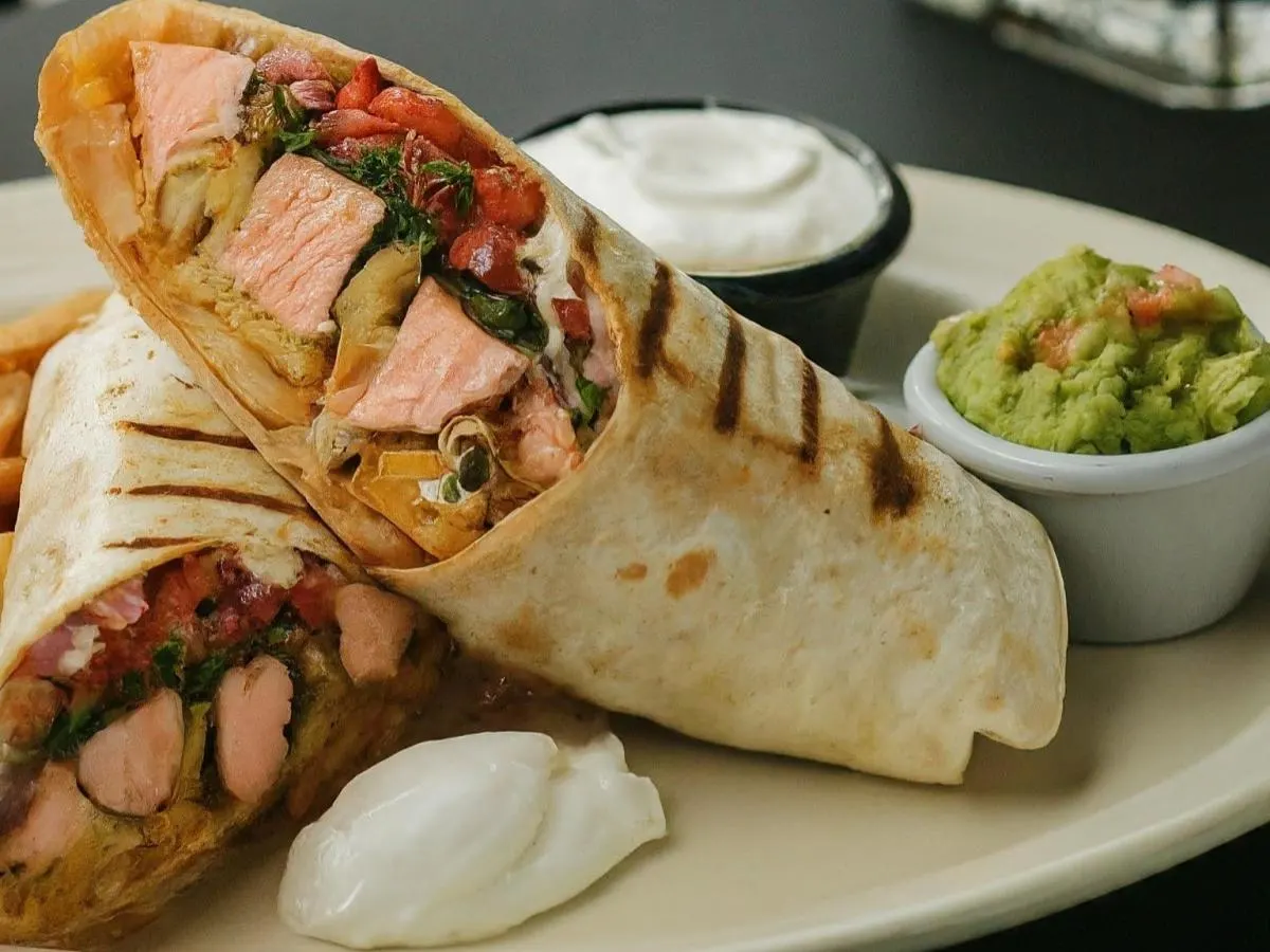 Grilled Salmon California Burrito Box Grilled Salmon California Burrito Box