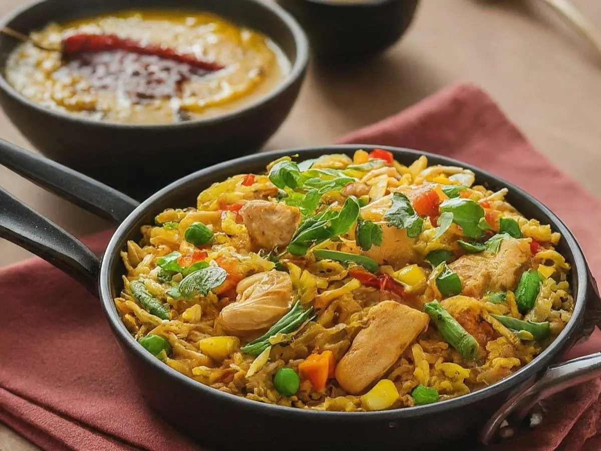 Chicken Fried Rice with Tadka Dal (No Cilantro) Chicken Fried Rice with Tadka Dal (No Cilantro)