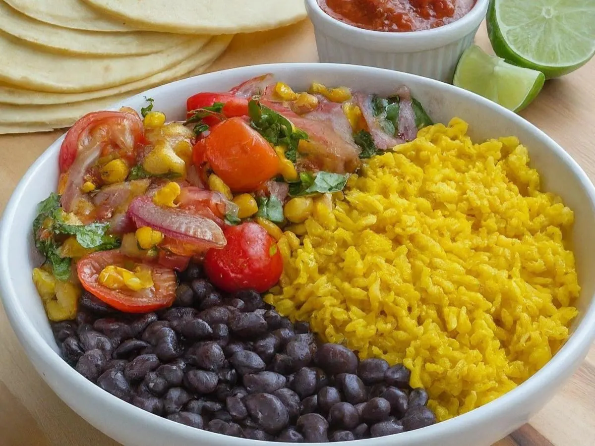 Vegan Fajitas & Diablo Salsa Rice Bowl - No Cheese