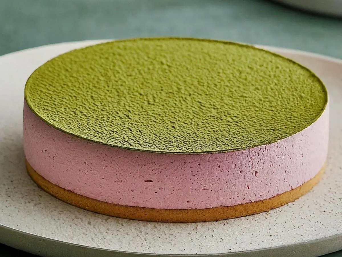 Raspberry Matcha Basque Cheesecake