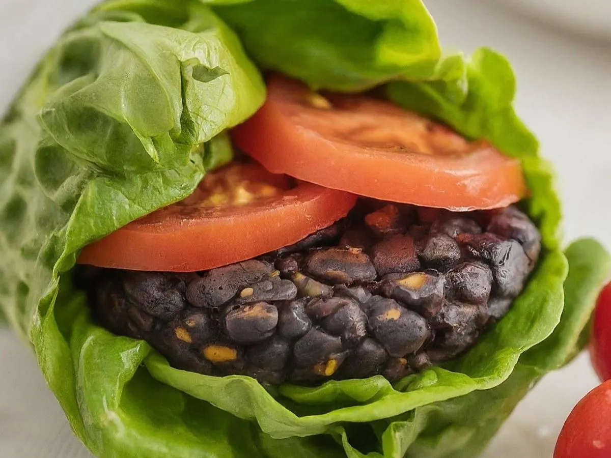 Vegan Black Bean Patty Lettucewich Vegan Black Bean Patty Lettucewich