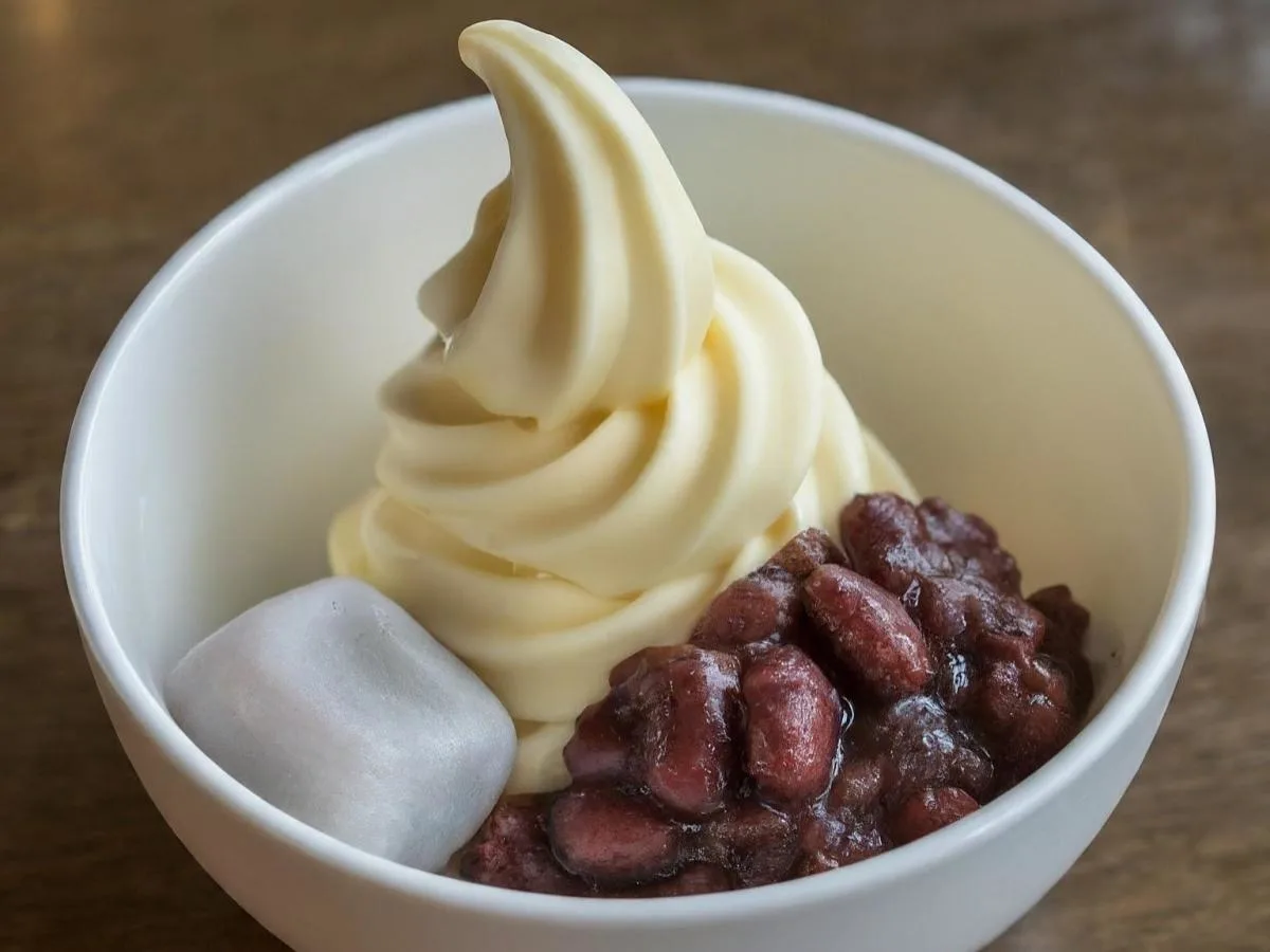 Vanilla Soft Serve With Red Bean & Mochi Vanilla Soft Serve With Red Bean & Mochi