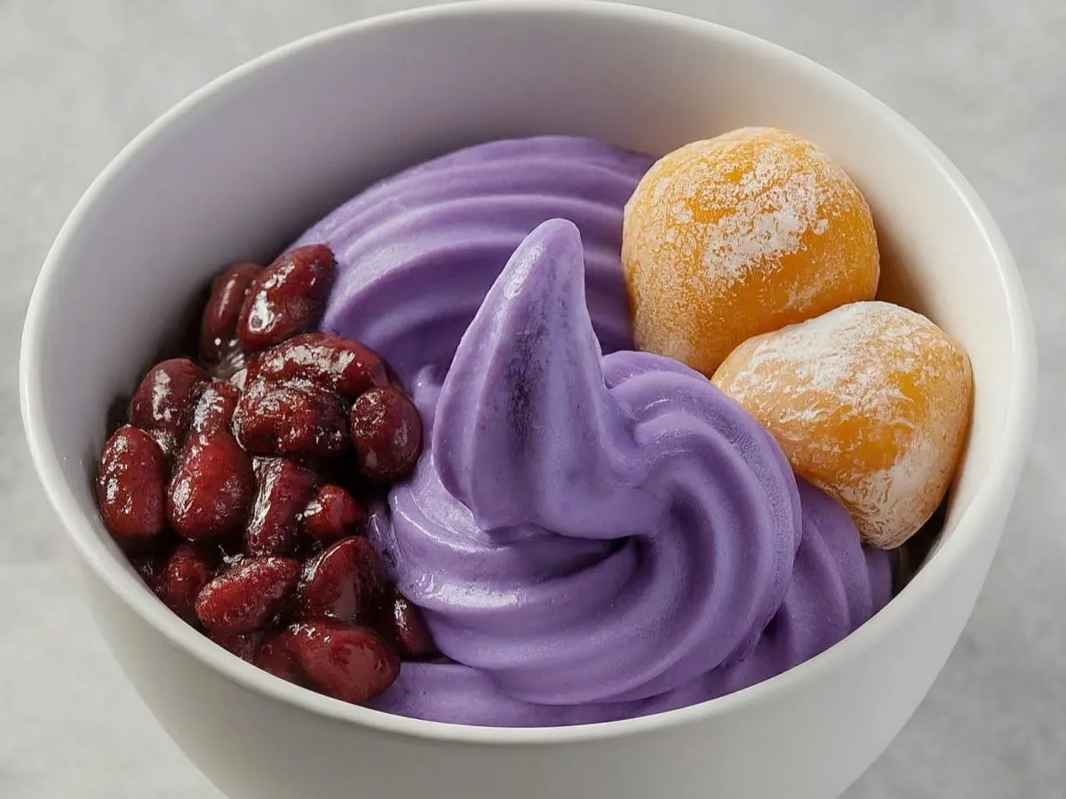 Ube Soft Serve With Red Bean & Mochi Ube Soft Serve With Red Bean & Mochi