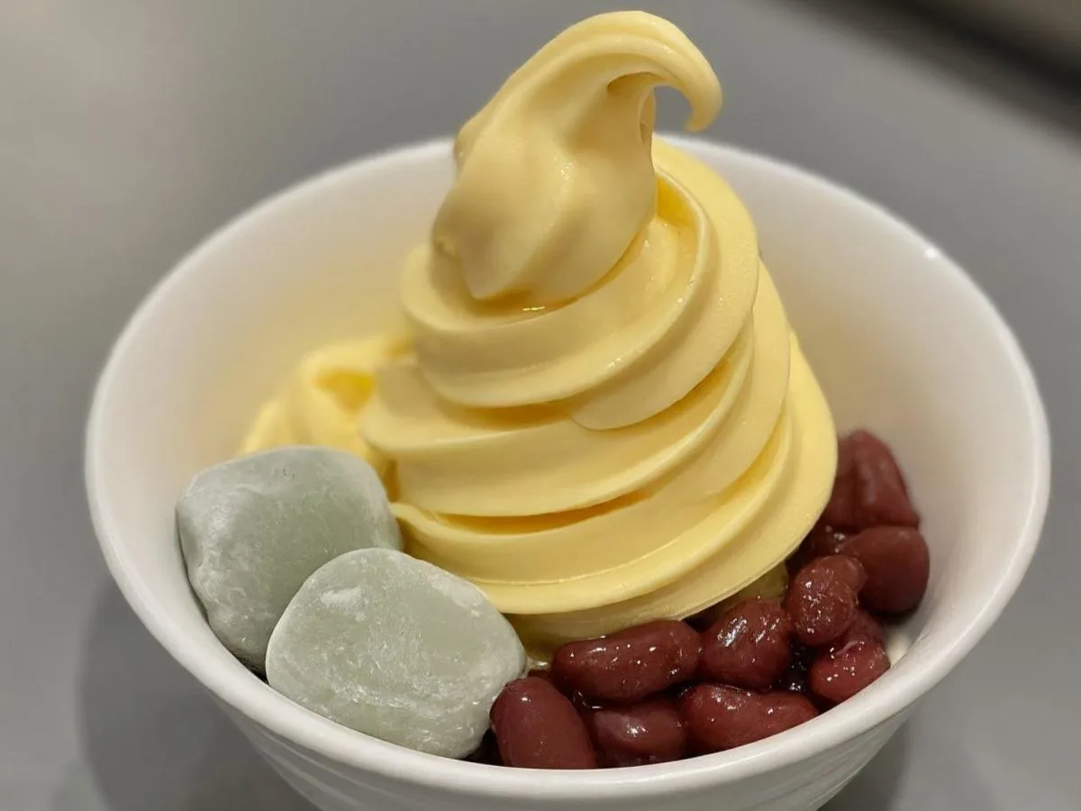 Swirl Soft Serve With Red Bean & Mochi Swirl Soft Serve With Red Bean & Mochi