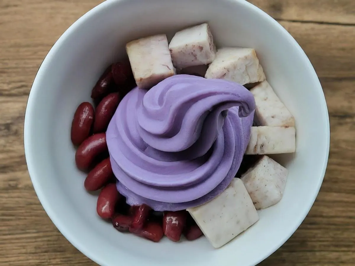 Ube Soft Serve With Red Bean & Taro Ube Soft Serve With Red Bean & Taro