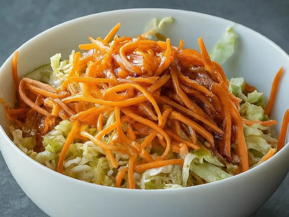 Coleslaw with Asian glaze sauce Coleslaw with Asian glaze sauce