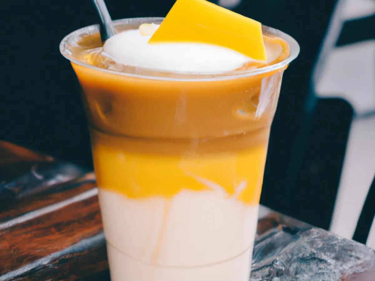Sea Salt Cream Top Thai Tea with Mango Jelly [25% Sweet]