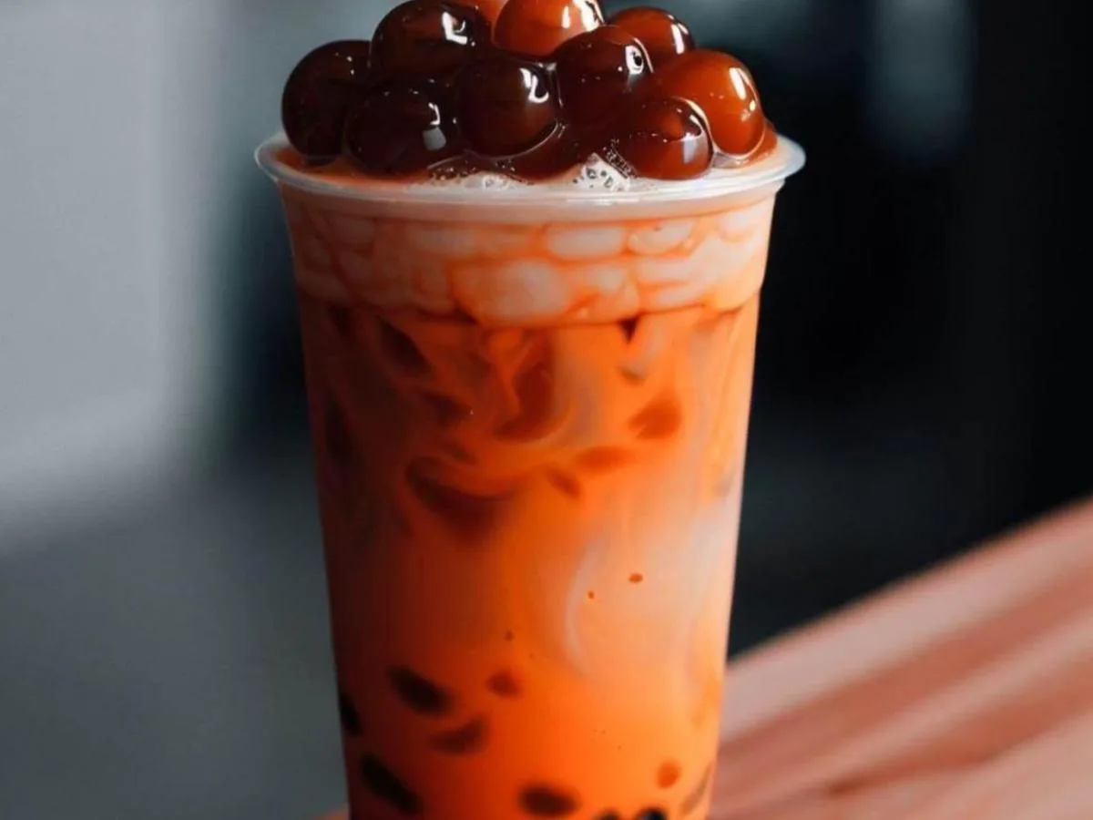 Sea Salt Cream Top Thai Tea with Boba [Full Sweet]