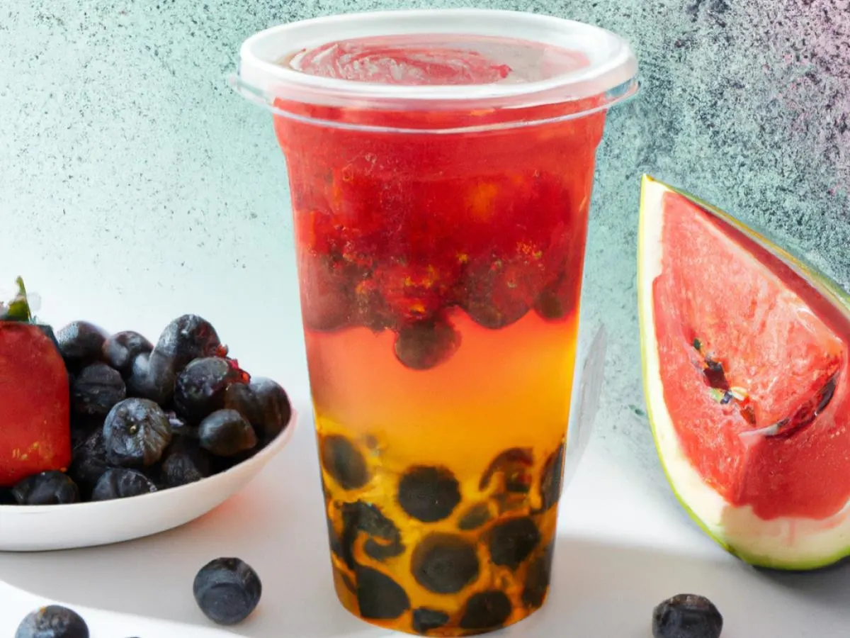Assam Black Tea Super Fruit Tea with Boba [25% Sweet]