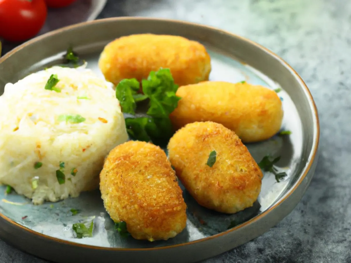 Veggie Croquette Tezukuri with Cauliflower Rice Veggie Croquette Tezukuri with Cauliflower Rice