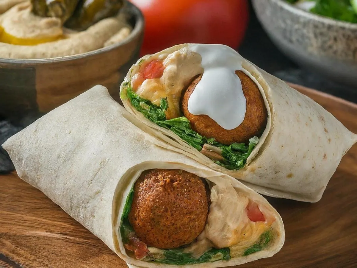 Sebze Durum Wrap and Salad