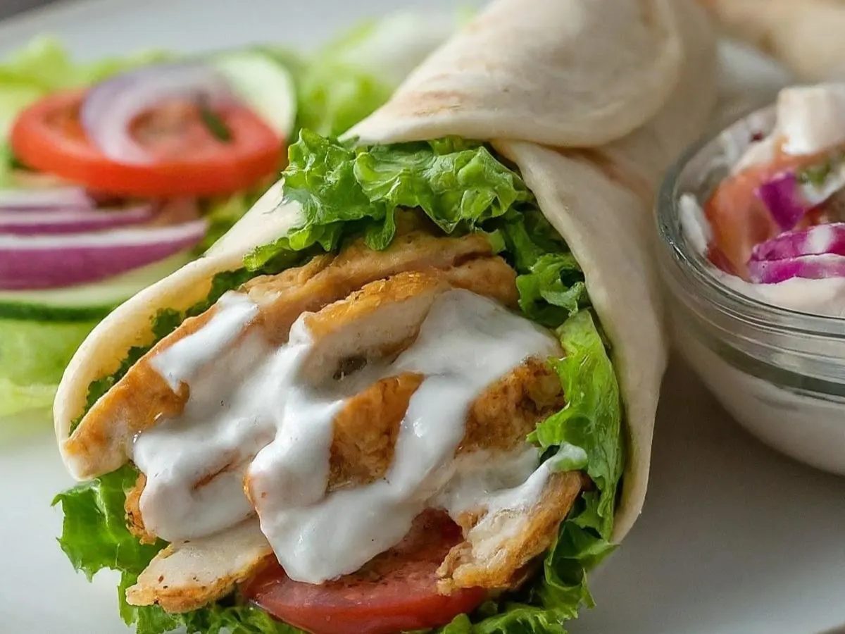Tavuk Doner Wrap and Salad