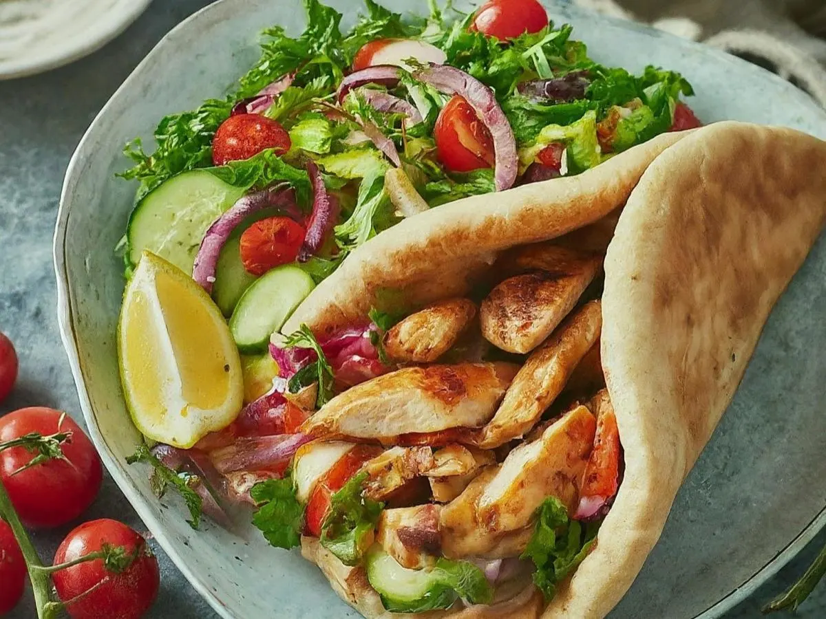 Light Carb Tavuk Doner with Sauteed Veggies and Salad