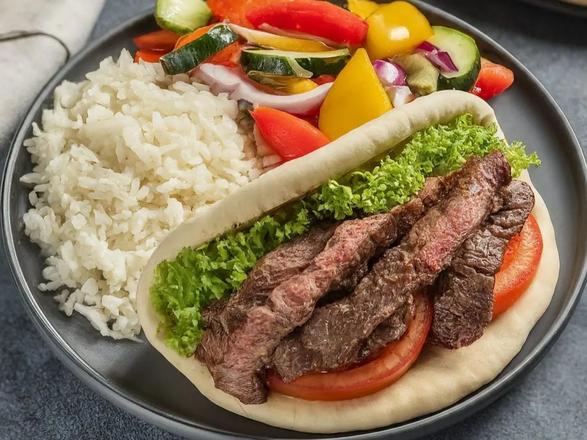 Yaprak Doner with Rice and Sauteed Veggies