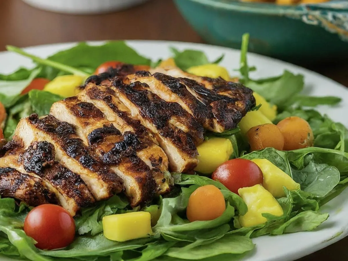 Jerk Chicken Salad Box with Curried Channa and Aloo [Small]