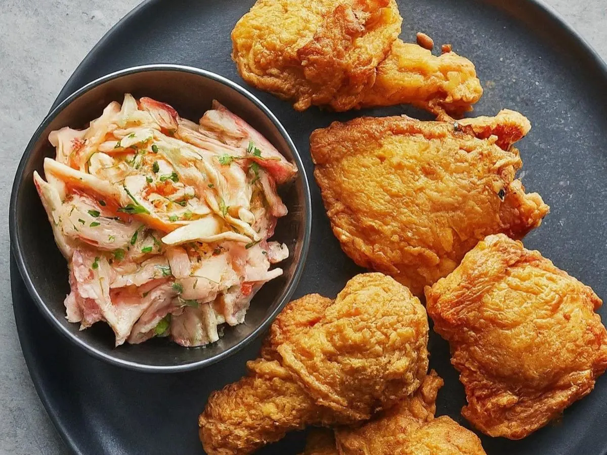 Korean Fried Chicken with Chipotle Coleslaw Korean Fried Chicken with Chipotle Coleslaw