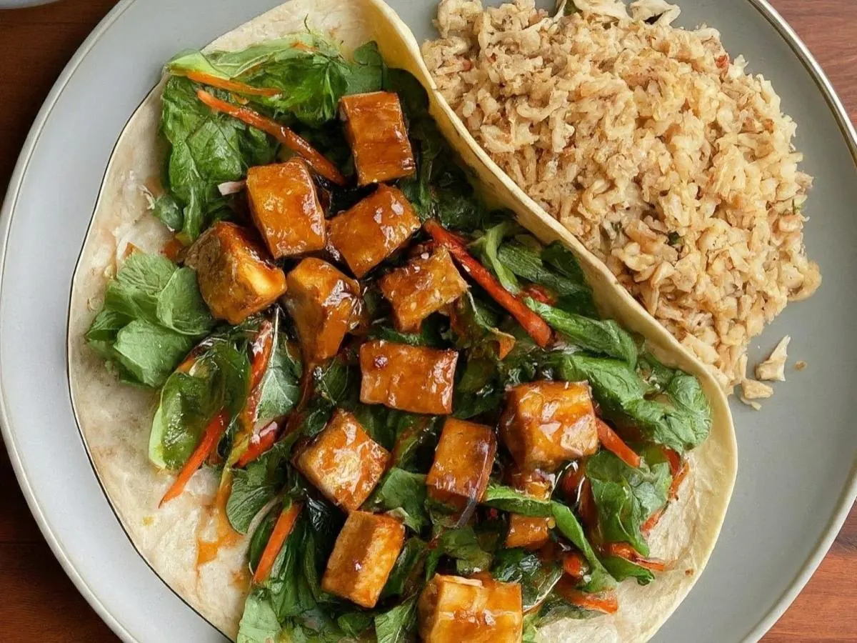 Vegan Fried Tofu Tacos with Rice Vegan Fried Tofu Tacos with Rice
