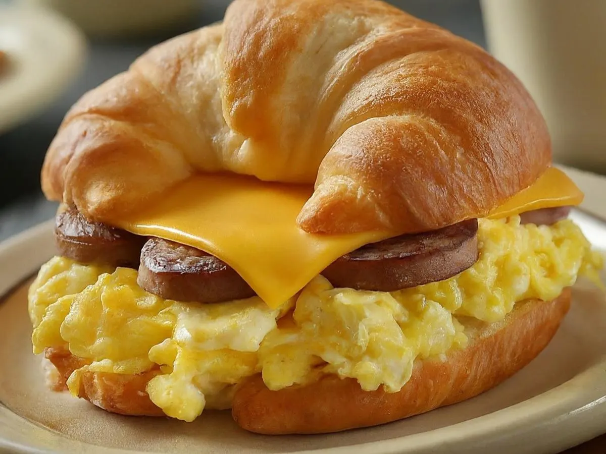 Breakfast Croissants with Sausage Breakfast Croissants with Sausage