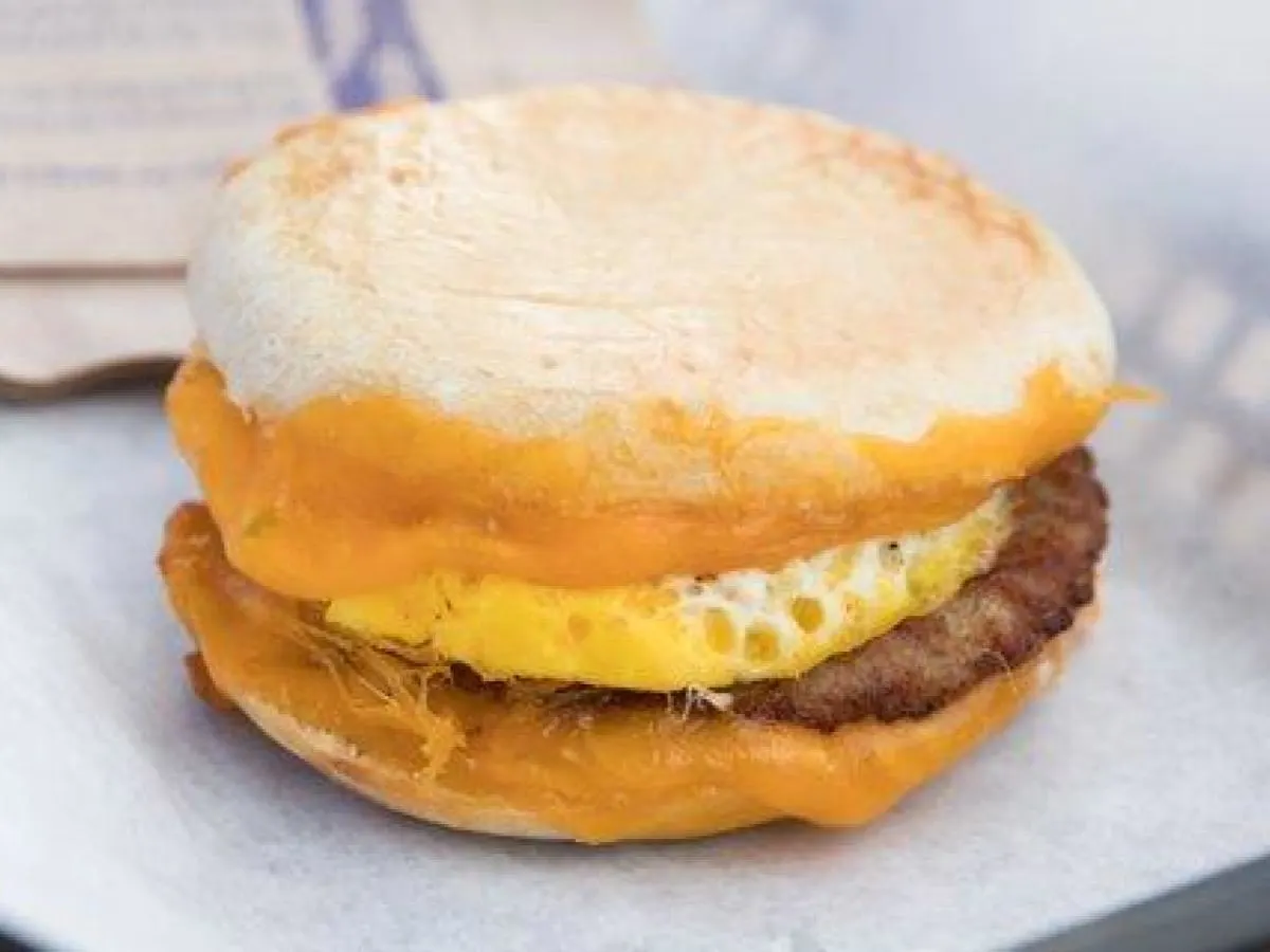 Egg, Sausage and Cheese Sandwich Egg, Sausage and Cheese Sandwich