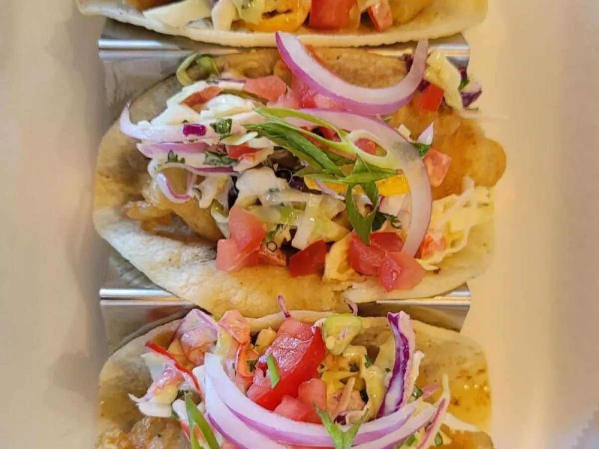 Shrimp Tempura Tacos on Flour Tortillas Boxed