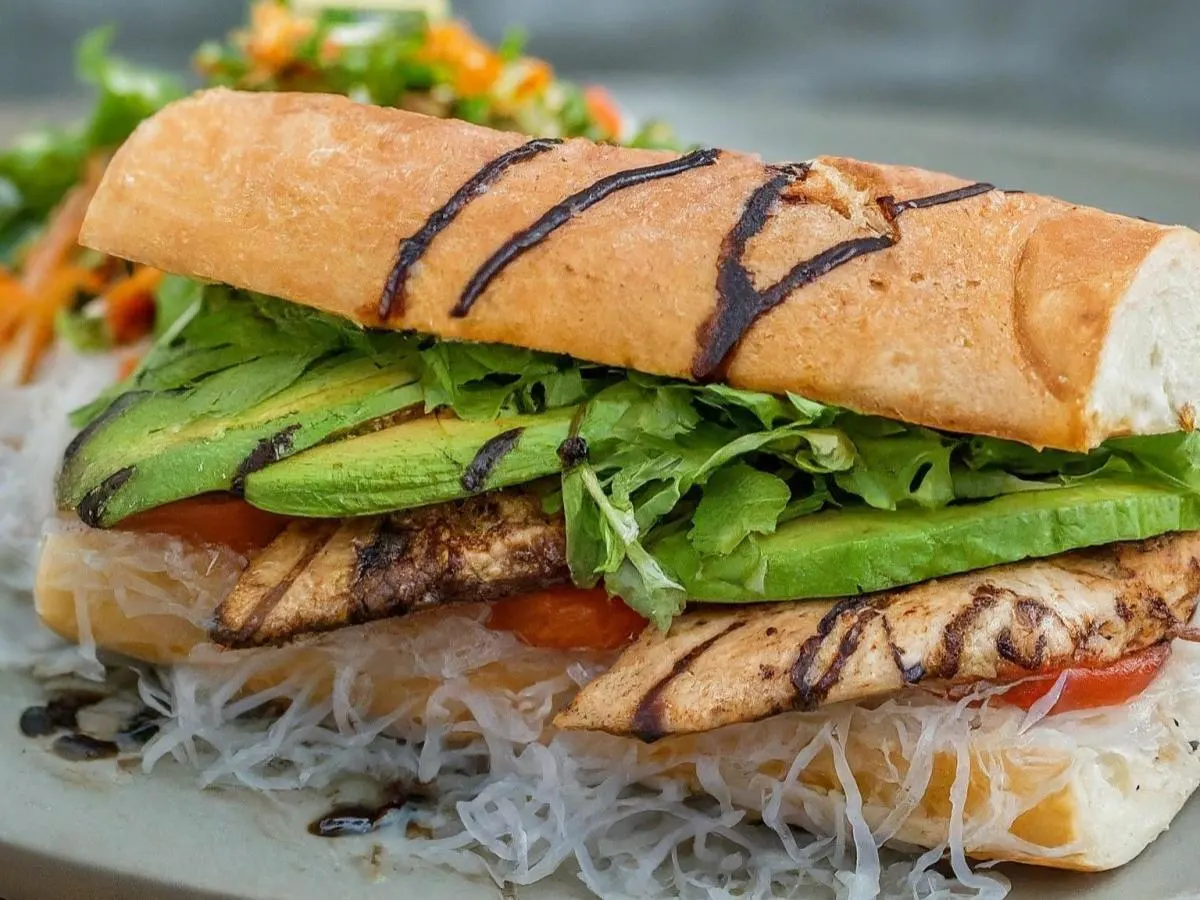 Balsamic Chicken Sandwich with Thai Cellophane Noodle Salad Balsamic Chicken Sandwich with Thai Cellophane Noodle Salad