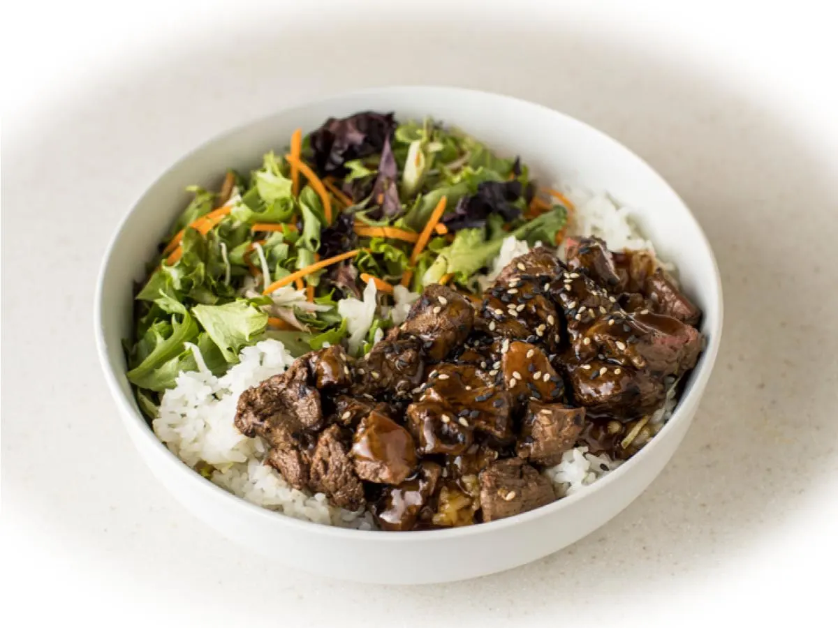 Grass Fed Steak Bowl with Sesame Dressing