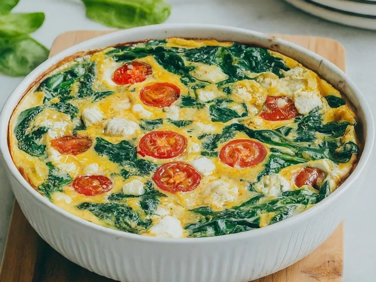 Spinach, Tomato & Feta Frittata Spinach, Tomato & Feta Frittata