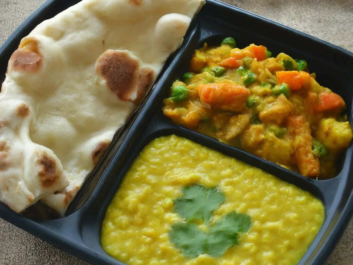 Dal Yellow Tadka with Veggie Korma and Naan Dal Yellow Tadka with Veggie Korma and Naan