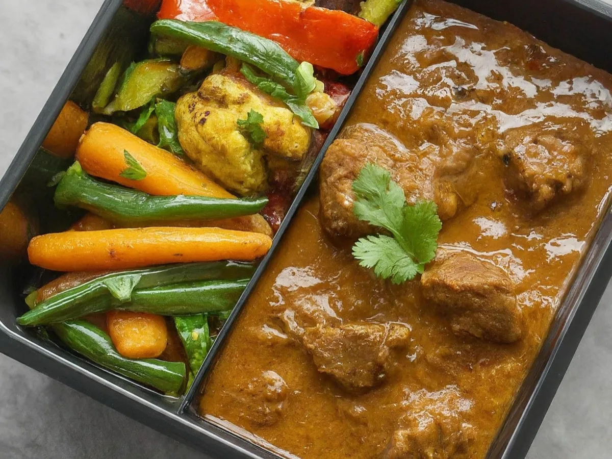 Light Carb Lamb Curry with Tawa Veggies Light Carb Lamb Curry with Tawa Veggies