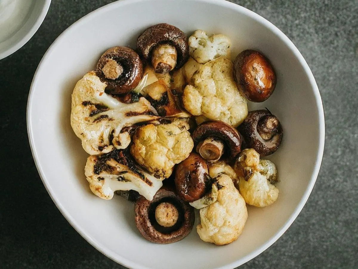 Grilled Mushroom and Cauliflower Grilled Mushroom and Cauliflower