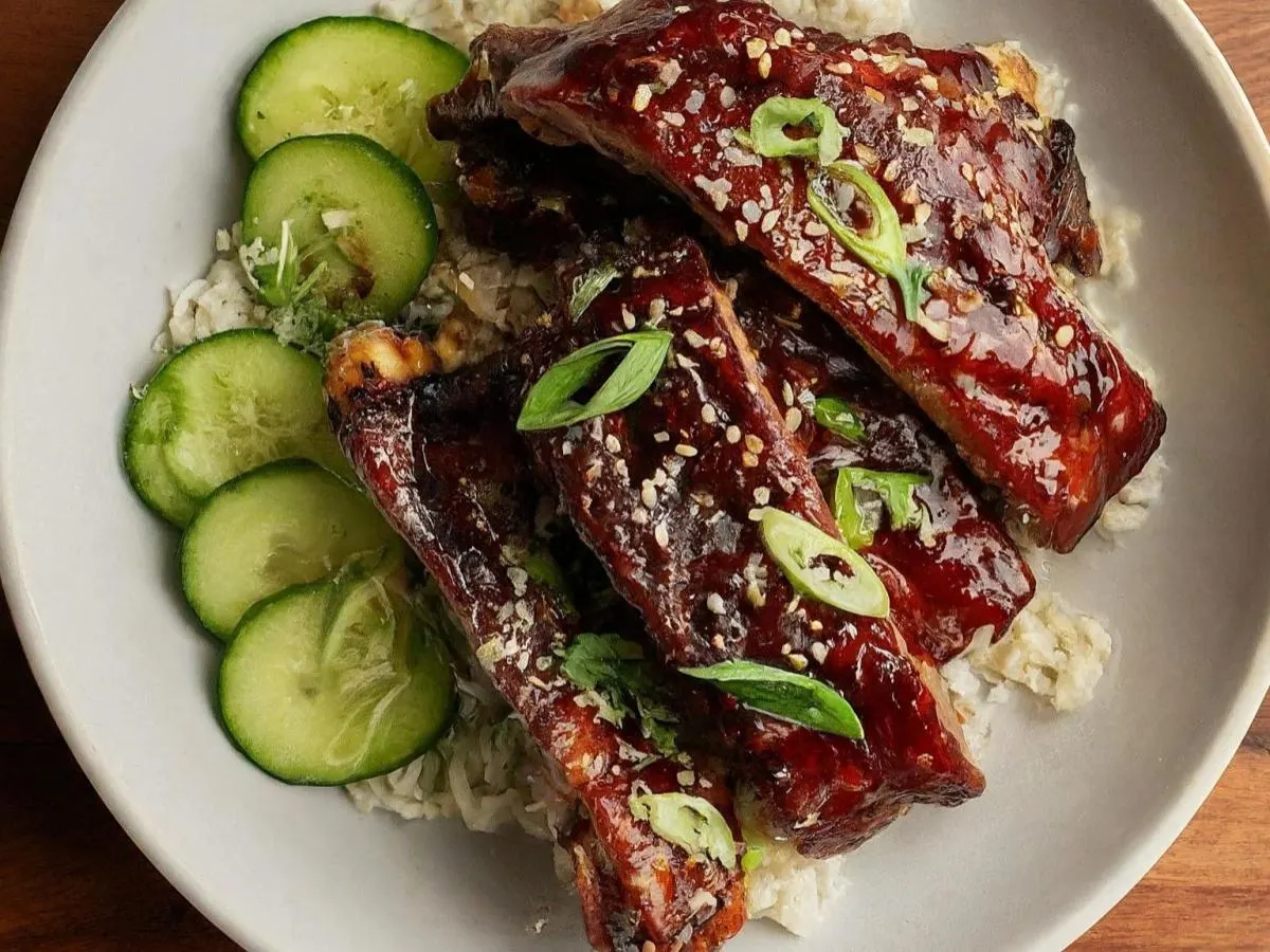 (3) Ribs over Rice Boxed Meal