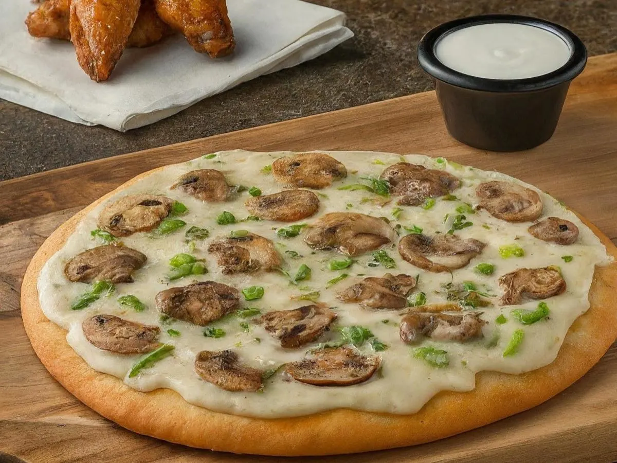 Personal Veggie Gourmet Pizza (No Tomatoes) and Boneless Plain Wings